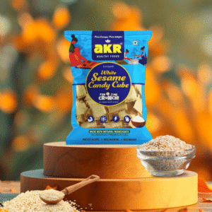 white sesame candy cube